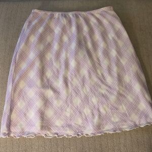 Hollister Purple and White Plaid Mini Skirt